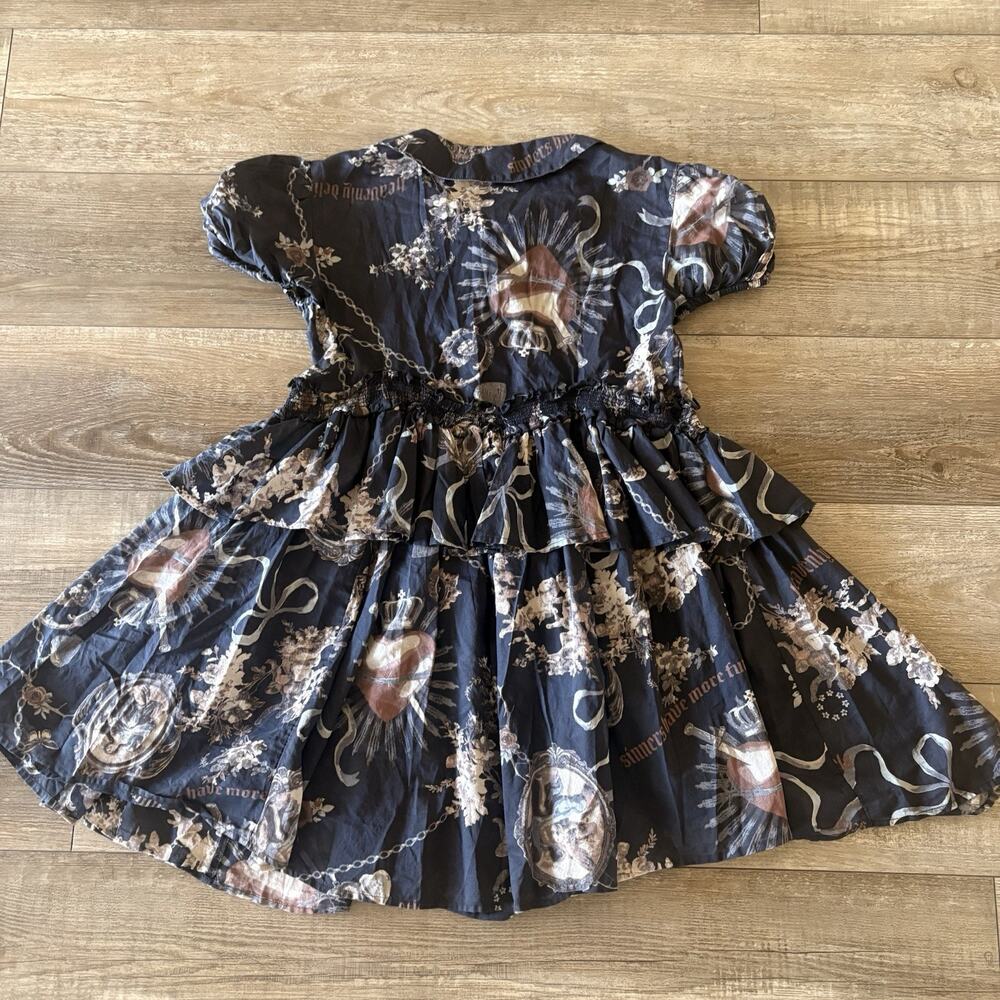 Urban Outfitters Dress Women XS Kimchi Blue Maria Collar Sheer Ruffle Whimsigoth - Picture 2 of 11